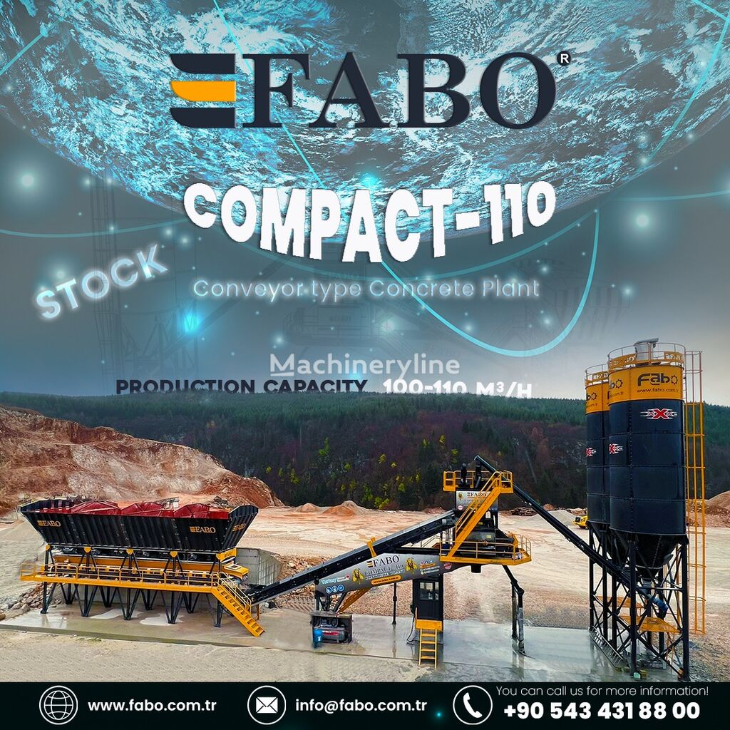 нови фабрика за бетон FABO  COMPACT-110 CONCRETE PLANT | CONVEYOR TYPE