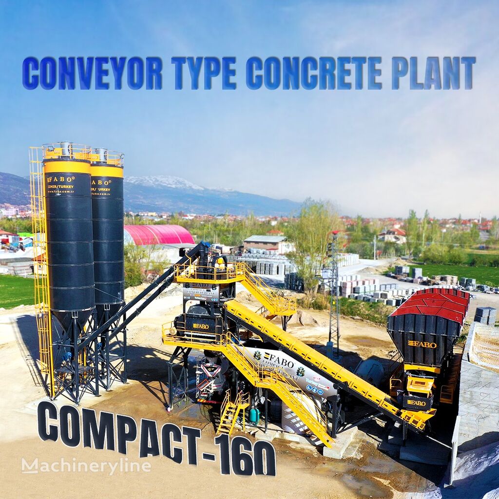 нови фабрика за бетон FABO  COMPACT-160 CONCRETE PLANT | CONVEYOR TYPE | Ready in Stock
