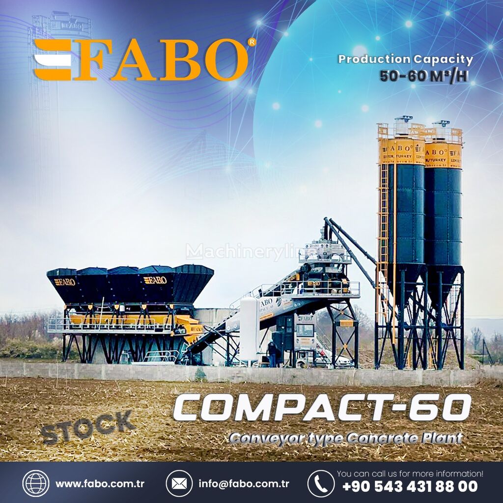 нови фабрика за бетон FABO COMPACT-60 CONCRETE PLANT | CONVEYOR TYPE