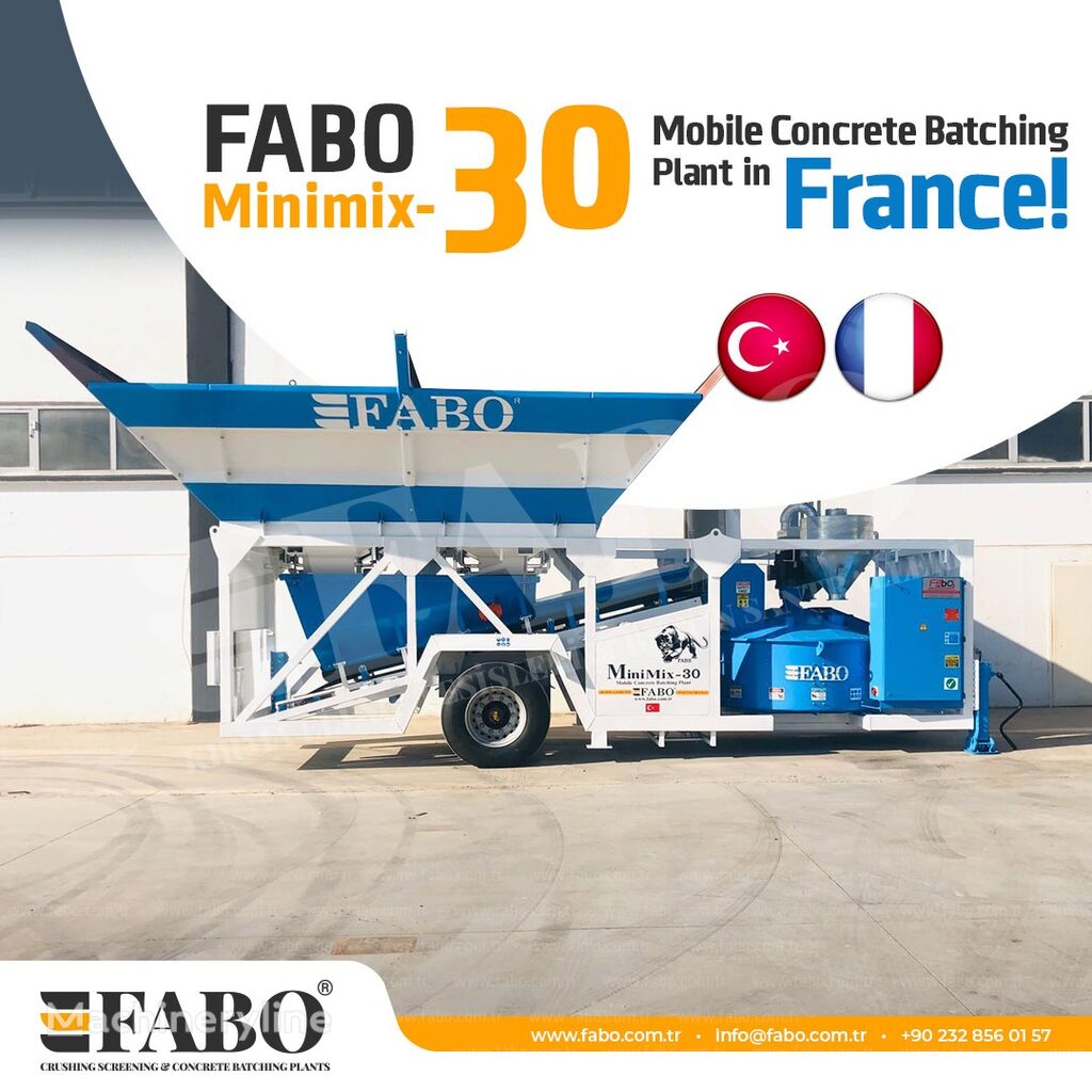 нови фабрика за бетон FABO MOBILE CONCRETE PLANT CONTAINER TYPE 30 M3/H FABO MINIMIX