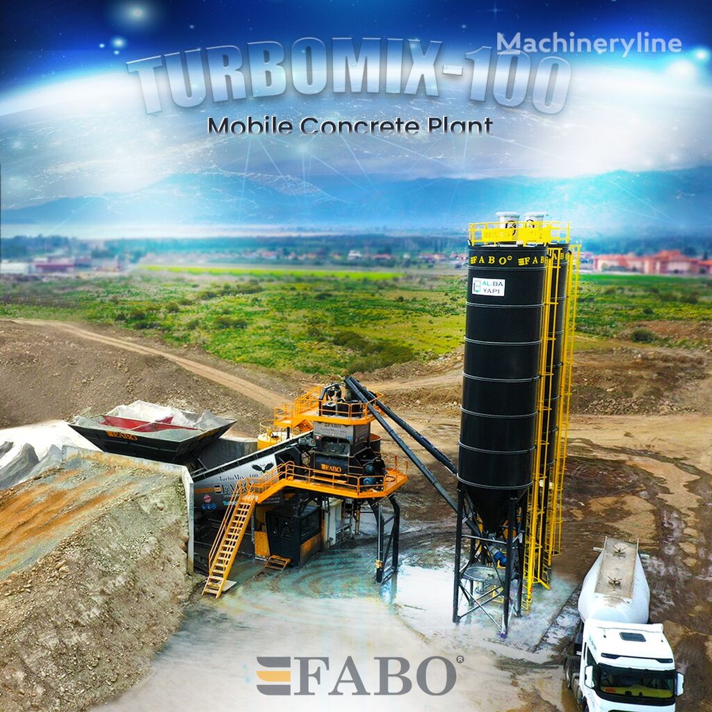 нови фабрика за бетон FABO TURBOMIX-100 Mobile Concrete Batching Plant