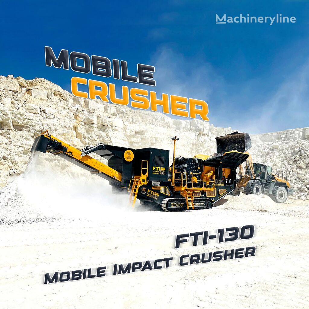 нови мобилна машина за дробење FABO FTI-130 MOBILE IMPACT CRUSHER 400-500 TPH | AVAILABLE IN STOCK